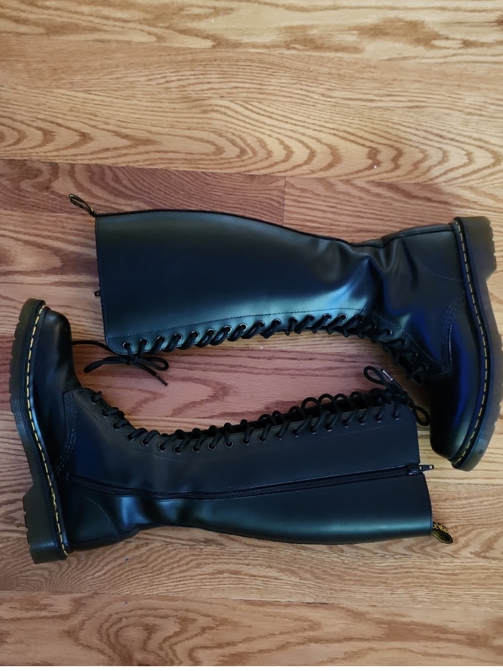 Dr Martens 12270 Lace Up 20 Eye Side Zip Boots Ladies Size 7